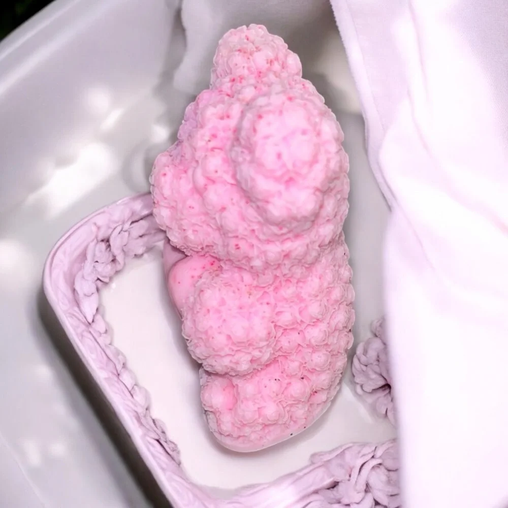 Rose scented handmade 3D rose bear soap 3x2 inch 4oz